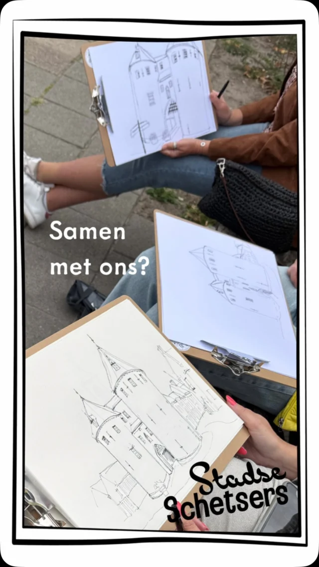 Zaterdag 26 september: 
Stadse Schetsers in Bergen op Zoom 

Drie tekenmomenten van ongeveer 25 minuten. Niet kilometers wandelen, geen geschiedenisles en geen ingewikkelde tekenopleiding… 😉

Wat we wél doen? Samen kijken, kleine uitleg, maar daarna gewoon ontdekken, uitproberen en vooral veel plezier hebben met pen en papier. 

Iedereen maakt zijn eigen schets, ervaring is niet nodig.

Meld je aan via onze website: 
https://stadseschetsers.nl/#inschrijven

#StadseSchetsers #BergenOpZoom #UrbanSketching #TekenenInBoZ